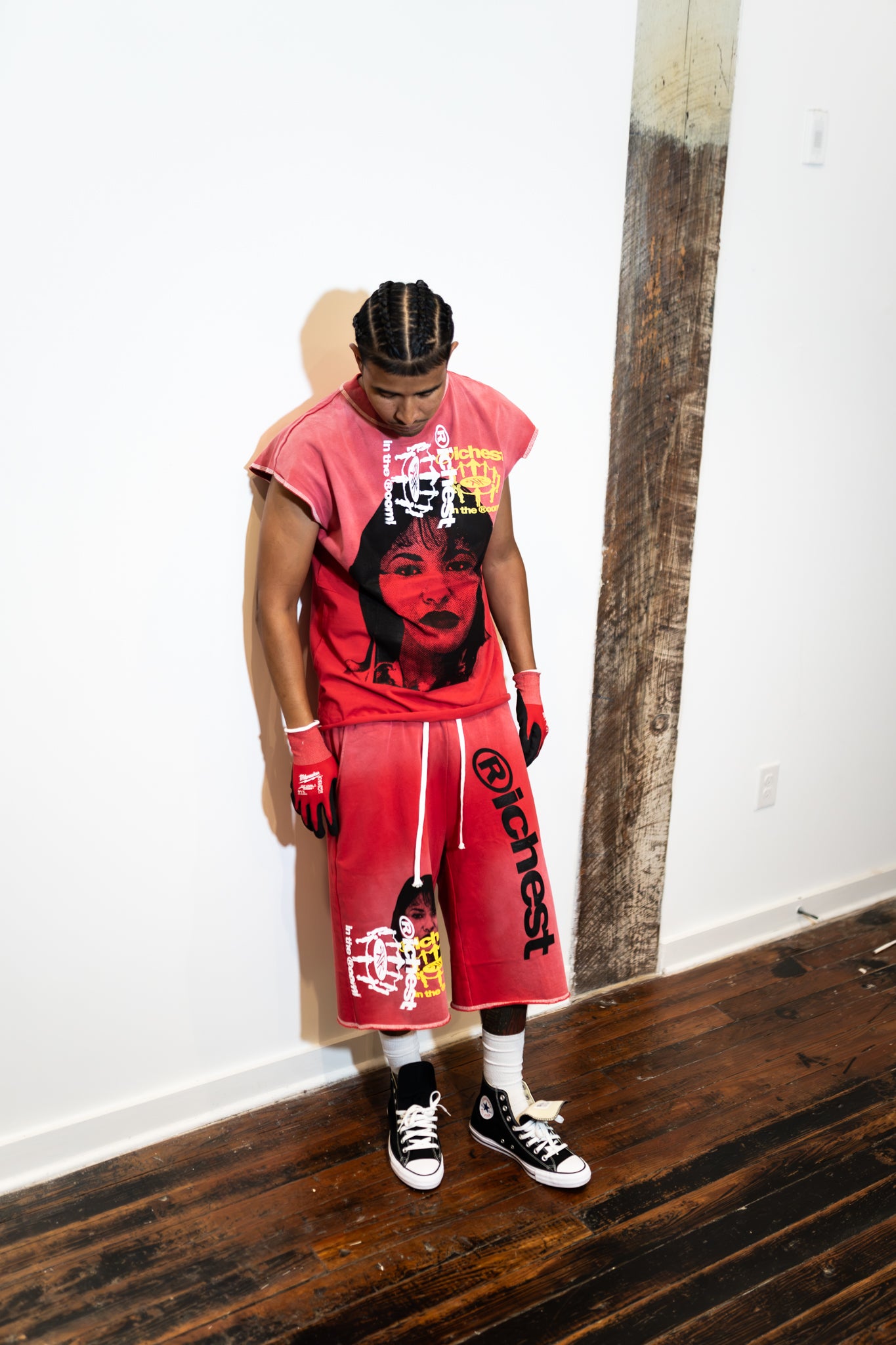 Lava Red & Yellow Selena Set (Shirt + Shorts)